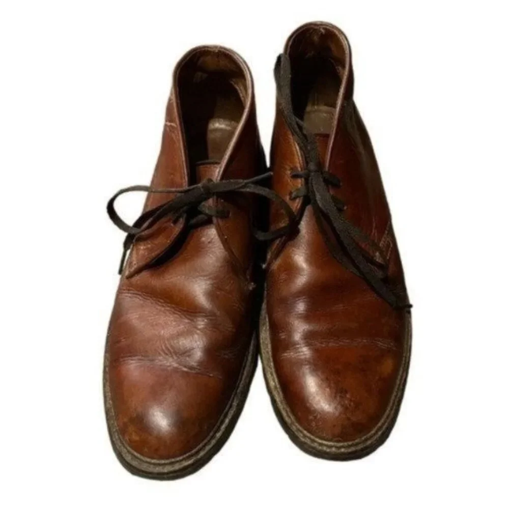 Frye Mens Brown Leather Chukka Boot Tie Size 9